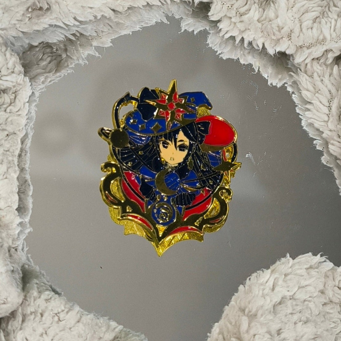 Accesorio Broche del Juego Genshin Impact Tartaglia Hu Tao insignia de Metal