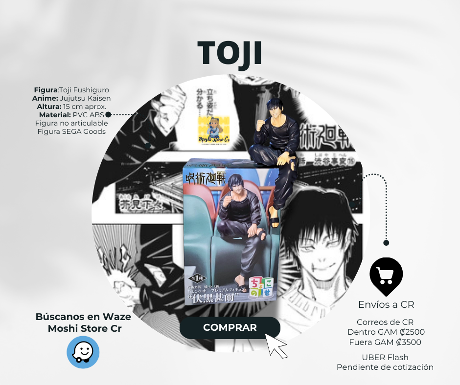 Figura Jujutsu Kaisen -Toji Fushiguro Sentado