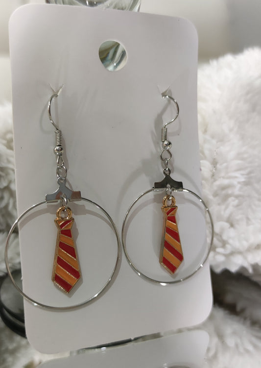 Aretes tipo Argolla de Hogwarts la casa Hufflepuff
