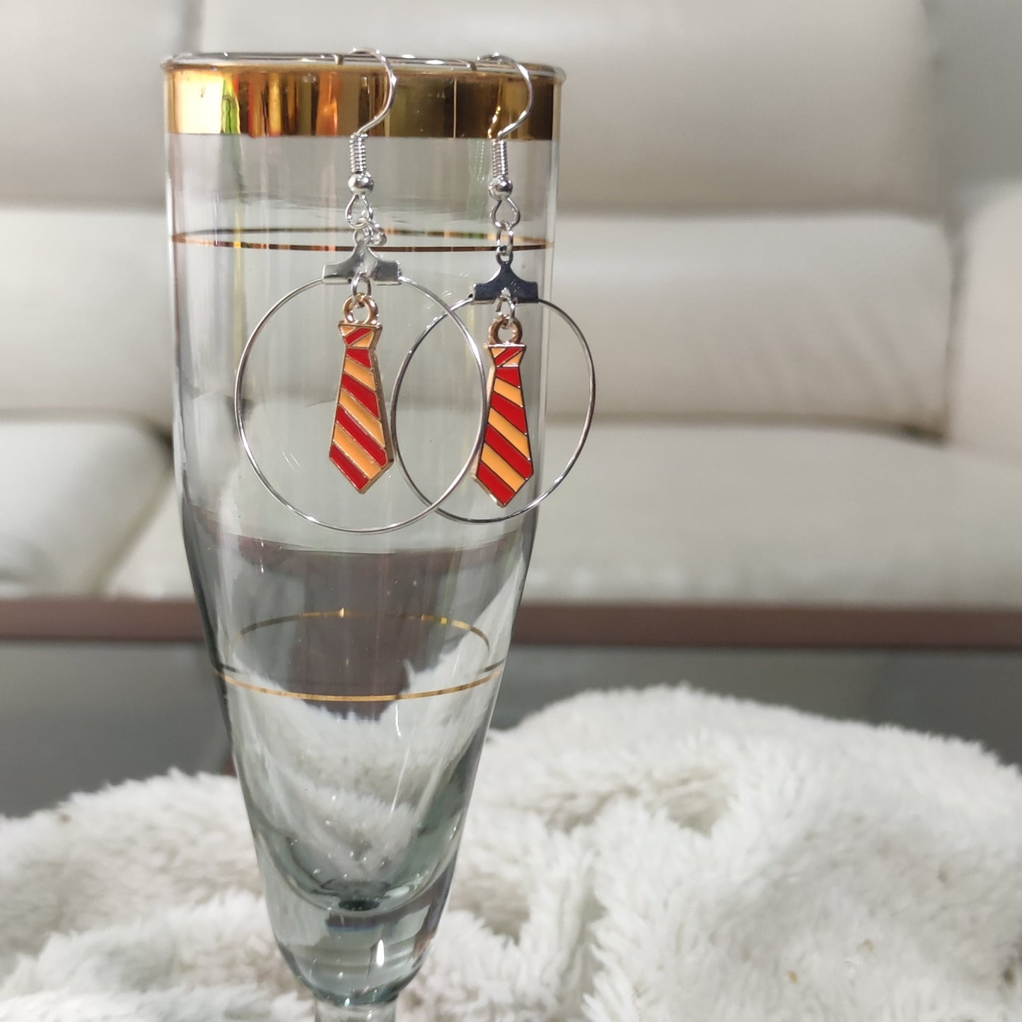 Aretes tipo Argolla de Hogwarts la casa Hufflepuff