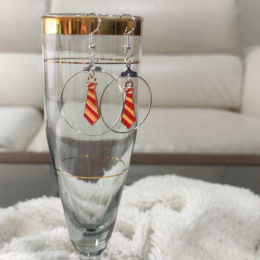 Aretes tipo Argolla de Hogwarts la casa Hufflepuff